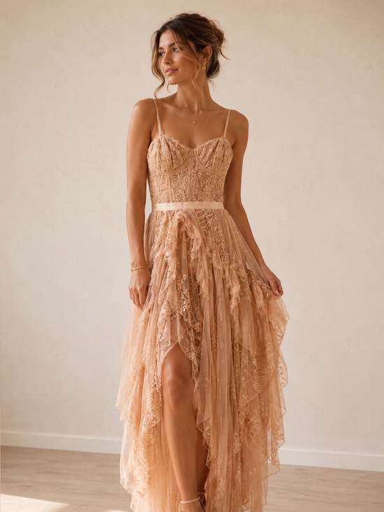 Alice + Olivia Dresses & Skirts - Alice + Olivia Floral Embroidered Sequin Mesh Maxi Gown Dress Size 2